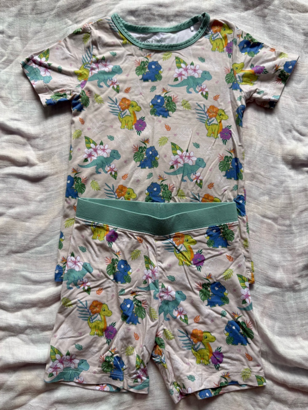 3T Cocomoon Hawaiian Dinosaurs Unisex Short Sleeve Set